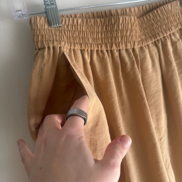 NWT Madewell Wide Leg Pants Camel Beige Elastic Waist Pockets XXS New With Tags - Picture 3 of 8